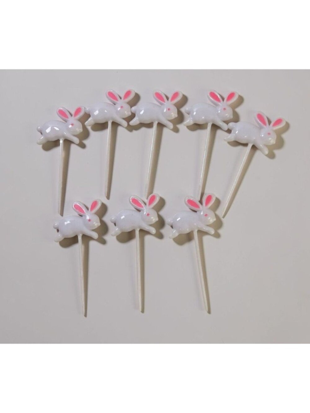 Easter Bunny Cupcake Toppers Amscan Set of 8 White Rabbit